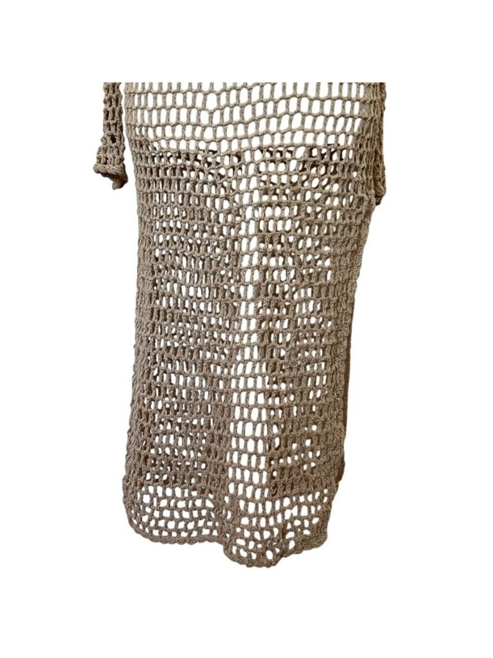 Blower Crochet Cover-up Open Knit Dress Beach to Bar Bohemian Resort Euro Summer - Picture 5 of 12